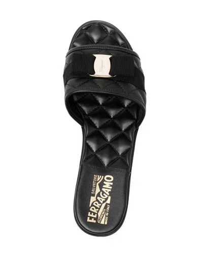 Ferragamo Love Cq Quilted Leather Flat Sandals