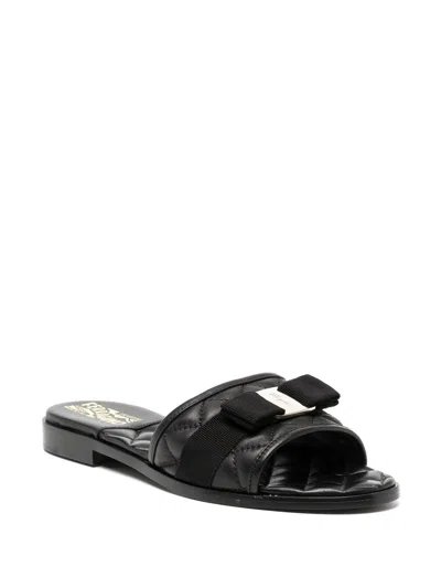 Ferragamo Love Cq Quilted Leather Flat Sandals
