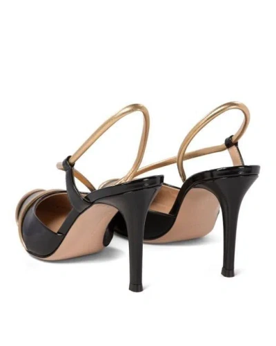 Gianvito Rossi Elegant Pointed Toe Leather Slingbacks With Stiletto Heel