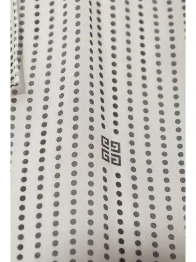 Givenchy Polka Dots Blouse In Silk Chiffon With Lavallière In Gray