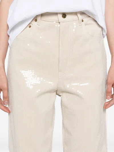 Golden Goose Ecru Denim With Star Studs