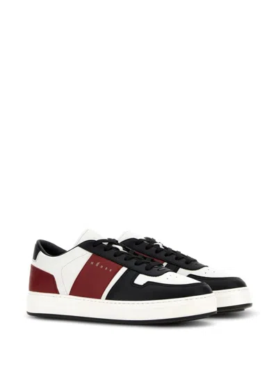 Hogan Round Toe Rubber Sole Sneakers