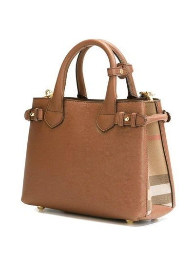 Shop Burberry House Check Detailed Tote
