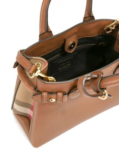 Shop Burberry House Check Detailed Tote