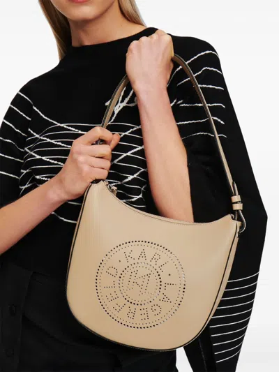 Karl Lagerfeld Circle Moon Sand Bag With Perforated Logo