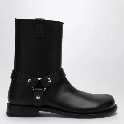 Loewe Man Ankle Boots Black Size 9 Leather In Black