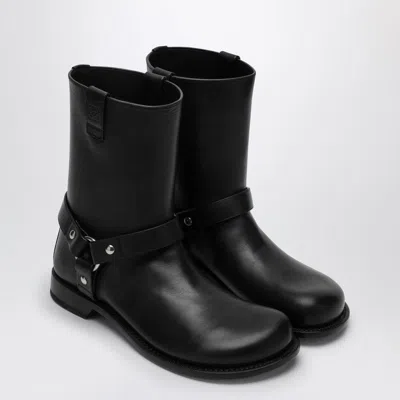 Loewe Man Ankle Boots Black Size 9 Leather In Black