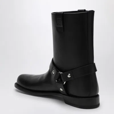 Loewe Man Ankle Boots Black Size 9 Leather In Black