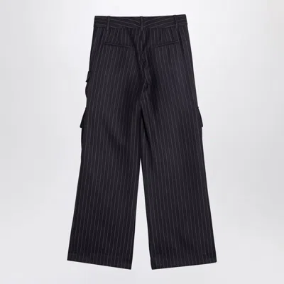 Off-white Wide Grey Pinstripe Cargo Trousers