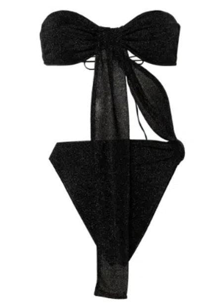 Oseree Glitter Bandeau Cut-out Swimsuit