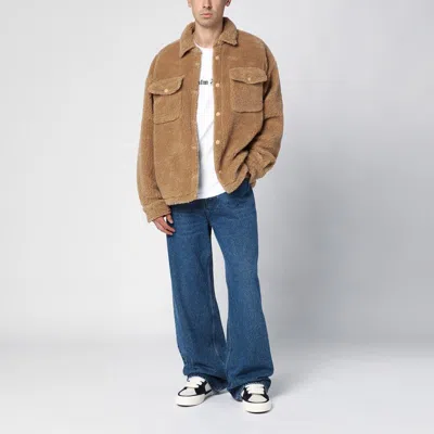 Palm Angels Camel Bear In Mind Overshirt