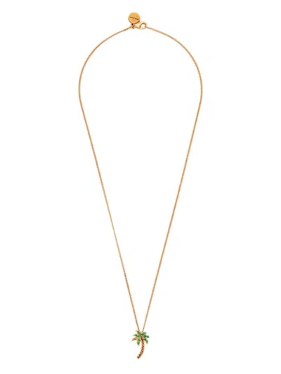 Palm Angels Women's Gold-tone Logo Pendant Necklace