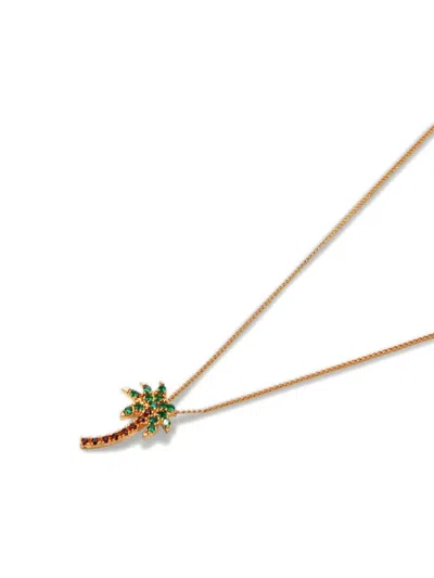 Palm Angels Women's Gold-tone Logo Pendant Necklace