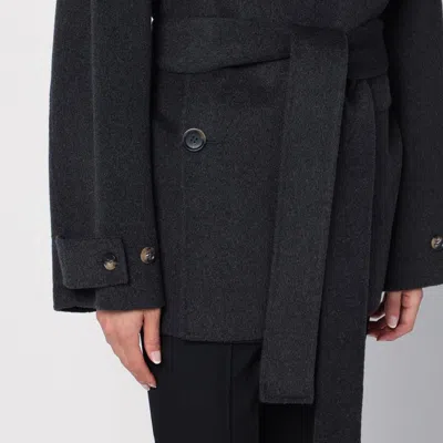 Philosophy Di Lorenzo Serafini Elegant Grey Wool Belted Jacket