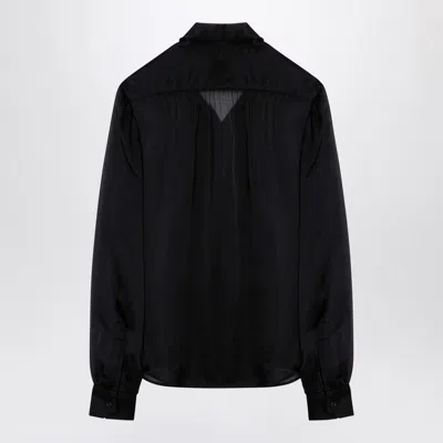 Saint Laurent Elegant Silk Shirt With Neck Bow
