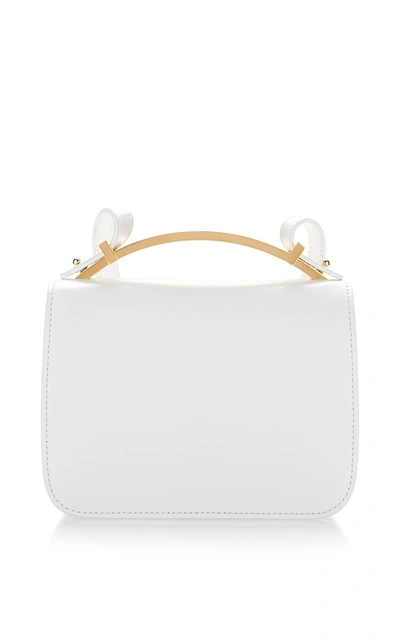 Shop Marni White Vitello Leather Shoulder Bag