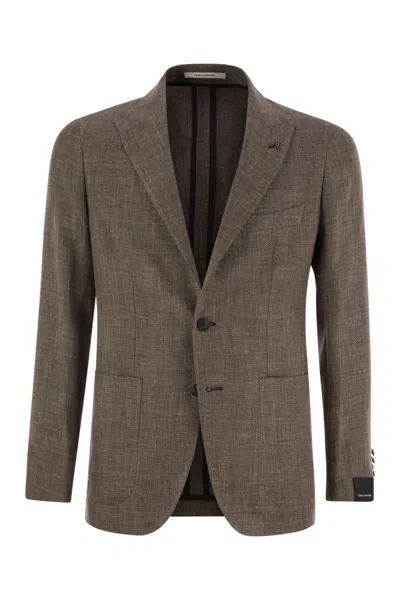 Shop Tagliatore Linen And Virgin Wool Jacket