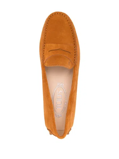 Tod's Suede Calf Moccasin Loafers Penny Studded