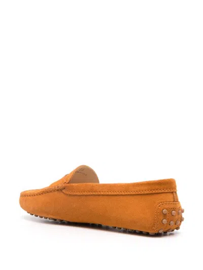 Tod's Suede Calf Moccasin Loafers Penny Studded
