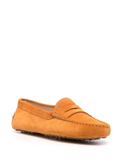 Tod's Suede Calf Moccasin Loafers Penny Studded
