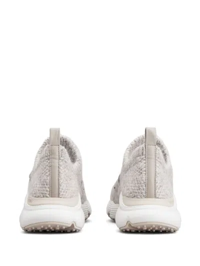 Tod's Knitted Sock Sneakers With Front Logo In Gray