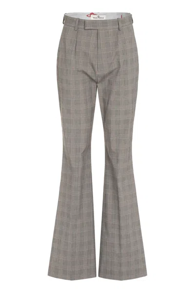 Vivienne Westwood Flared Checkered Stretch-cotton Trousers