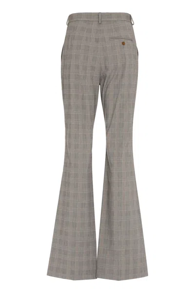 Vivienne Westwood Flared Checkered Stretch-cotton Trousers