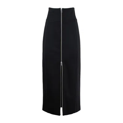 Erika Cavallini Nicla Zipped Midi Skirt In Black