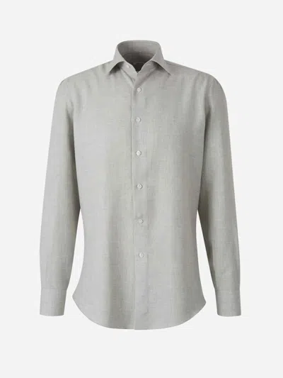 Fray Long-sleeves Shirt In Light Grey