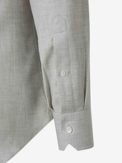 Fray Long-sleeves Shirt In Light Grey