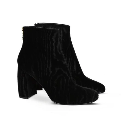 Shop Stella Mccartney Black Textured Velvet Boots
