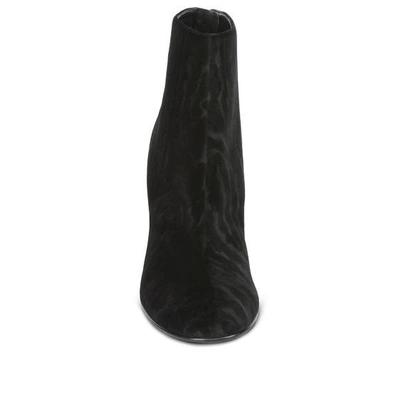 Shop Stella Mccartney Black Textured Velvet Boots