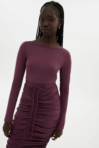 Girlfriend Collective Berry Andi Ruched Midi Dress