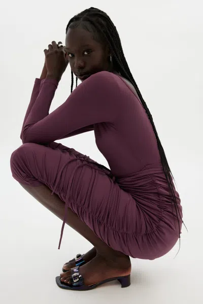 Girlfriend Collective Berry Andi Ruched Midi Dress