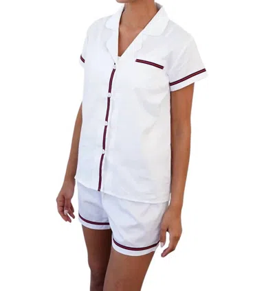 Toss Designs Short-set Sleepwear Core Collection In White In White
