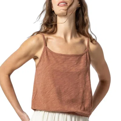 Lilla P Elastic Hem Camisole In Burnt Sienna In Brown