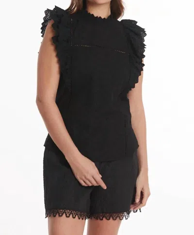 Tyler Boe Rita Eyelet Top In Black In Black