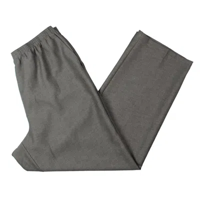 Alfred Dunner Womens Twill Office Wear Casual Pants In Grey