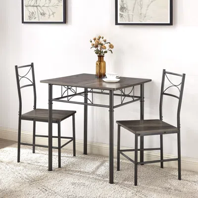 Streamdale Furniture Streamdale 3-piece Kitchen Dining Room Table Set Grey Chair