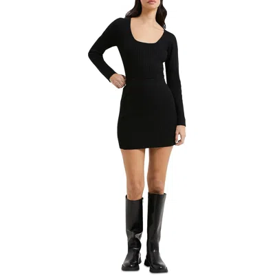 French Connection Enni Satin Mini Skirt In Black