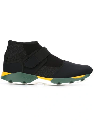 Shop Marni Neoprene Velcro Strap Hi-top Sneakers