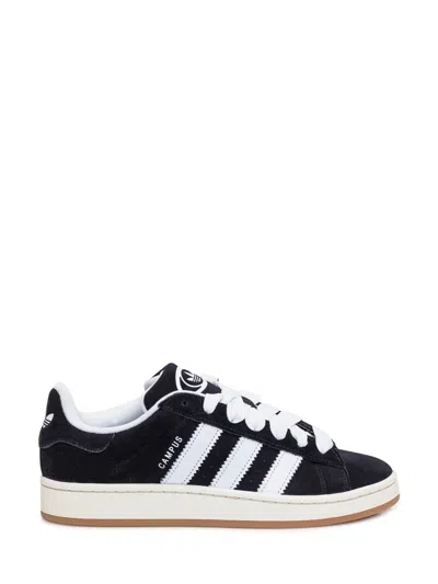 Adidas Originals Low-top Round Toe Sneaker With Flat Rubber Sole In Black