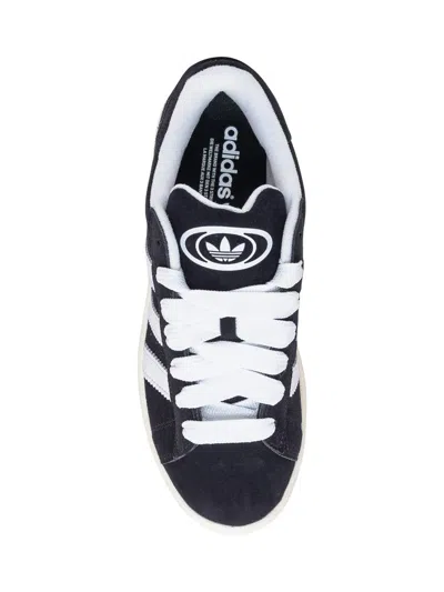 Adidas Originals Low-top Round Toe Sneaker With Flat Rubber Sole In Black