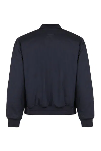 Calvin Klein Bomber Jacket In Technical Fabric In Blue