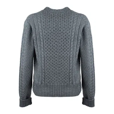 Fabiana Filippi Gray Fisherman Sweater In Platinum With Lurex In Gray