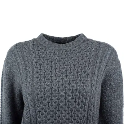 Fabiana Filippi Gray Fisherman Sweater In Platinum With Lurex In Gray