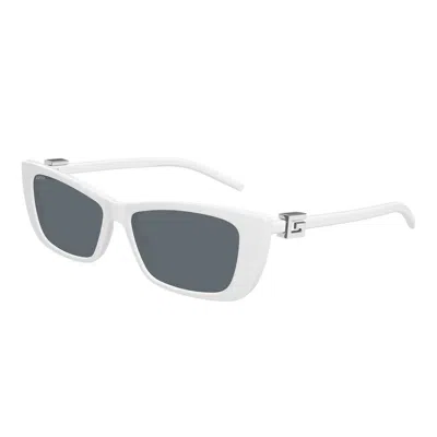 Gucci Gg1681s Linea Gg Logo 006 White Grey Sunglasses In White