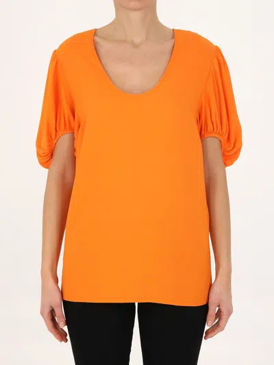 Stella Mccartney Viscose T-shirt In Orange