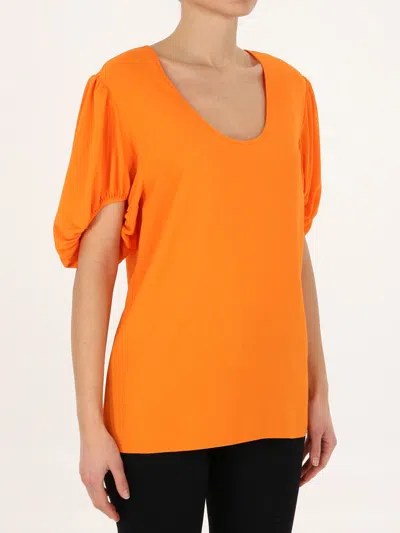 Stella Mccartney Viscose T-shirt In Orange