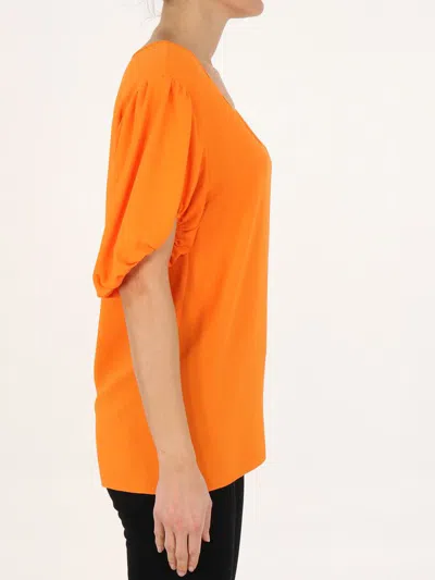 Stella Mccartney Viscose T-shirt In Orange